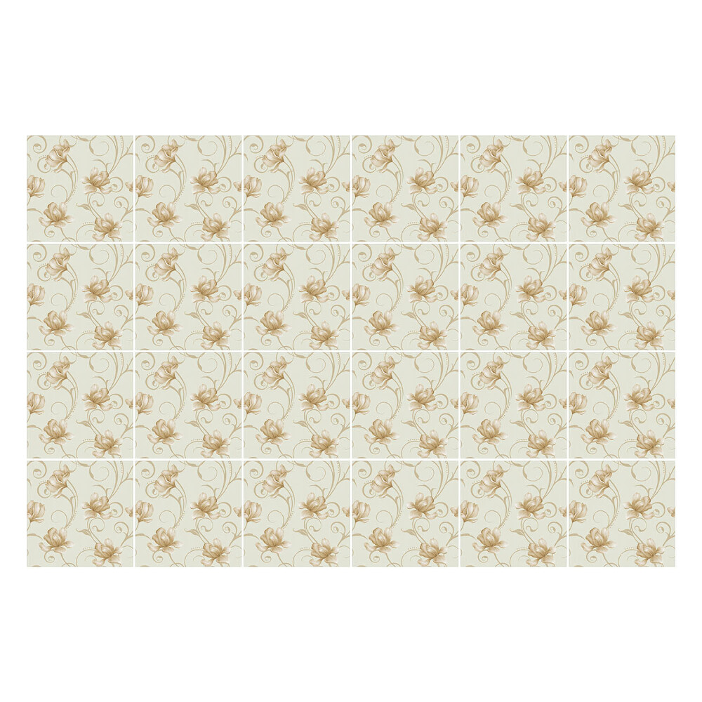 Autocolante gresie Flori delicate pe fundal