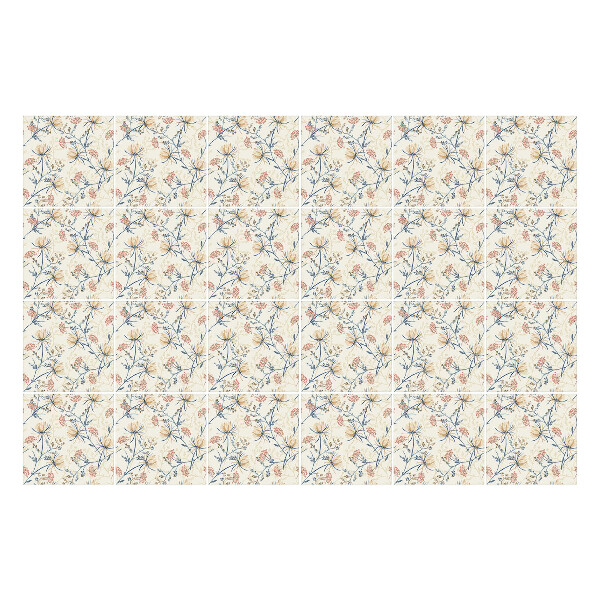 Autocolante gresie Motiv floral pe fundal