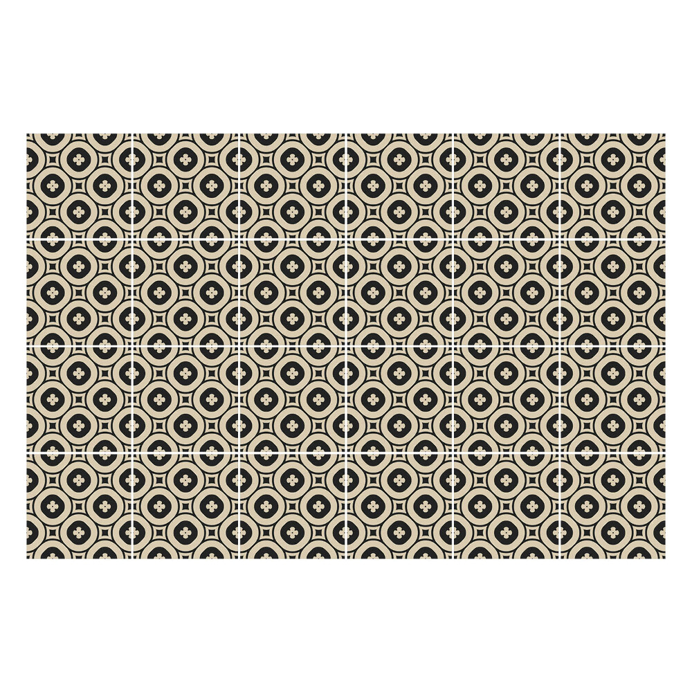 Autocolante pentru gresie Cercuri cu flori