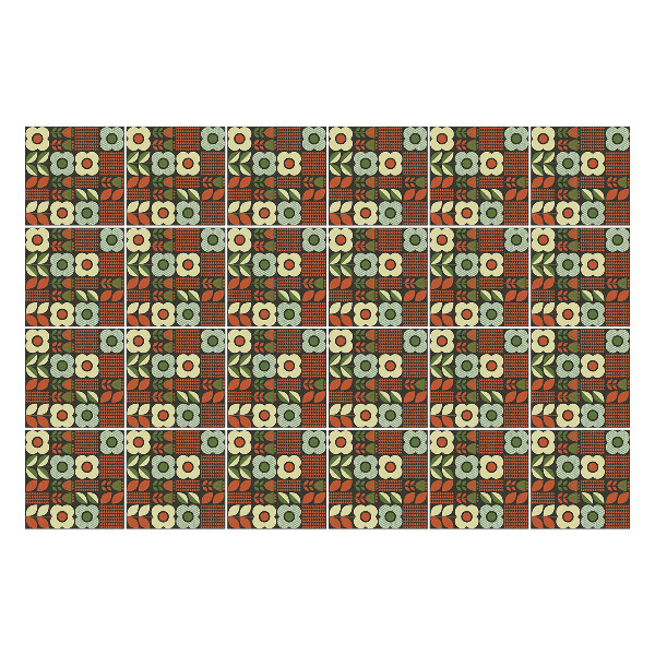 Autocolante gresie Motive florale de faianță