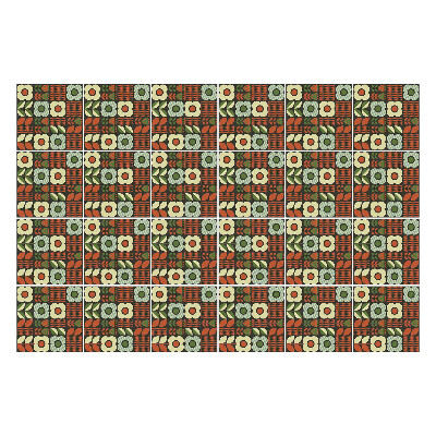 Autocolante gresie Motive florale de faianță