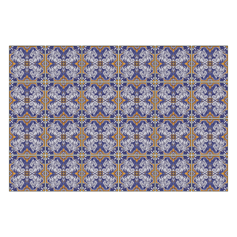 Autocolante pentru gresie Motiv floral elegant