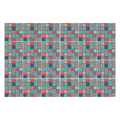 Autocolante gresie si faianta Model geometric retro