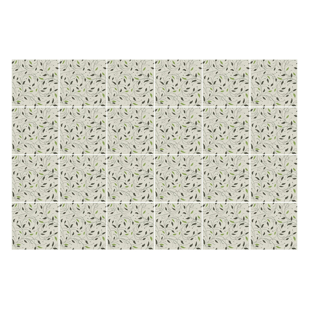 Autocolante pentru gresie Frunze și crenguțe delicate