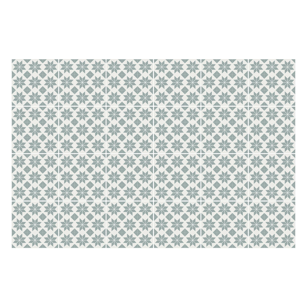 Autocolante pentru gresie Flori geometrice într-o plasă