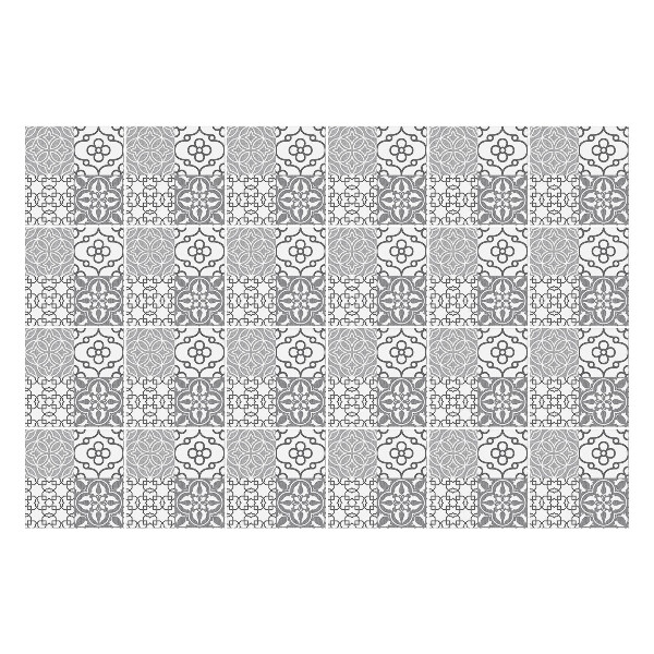 Autocolante gresie si faianta Motive florale într-o plasă