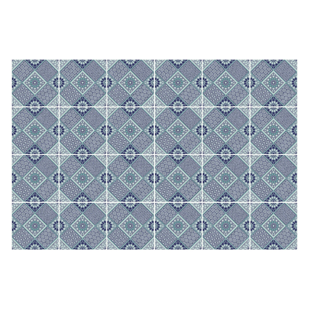 Autocolante gresie Diamante geometrice cu flori