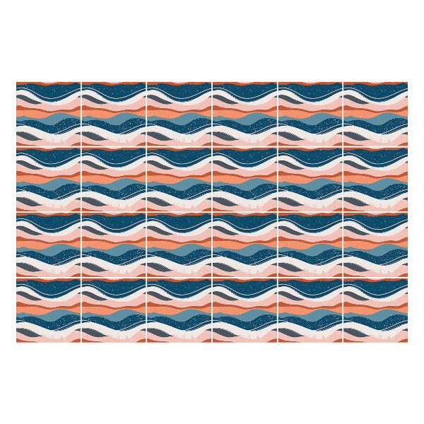 Autocolante gresie si faianta Valuri în tonuri pastelate