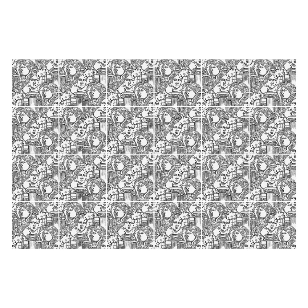 Autocolante pentru gresie Fețe într-un model care se repetă