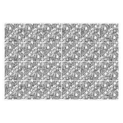 Autocolante pentru gresie Fețe într-un model care se repetă