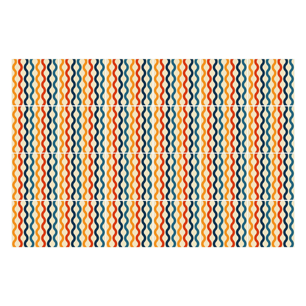 Autocolante pentru gresie Linii ondulate în ritm