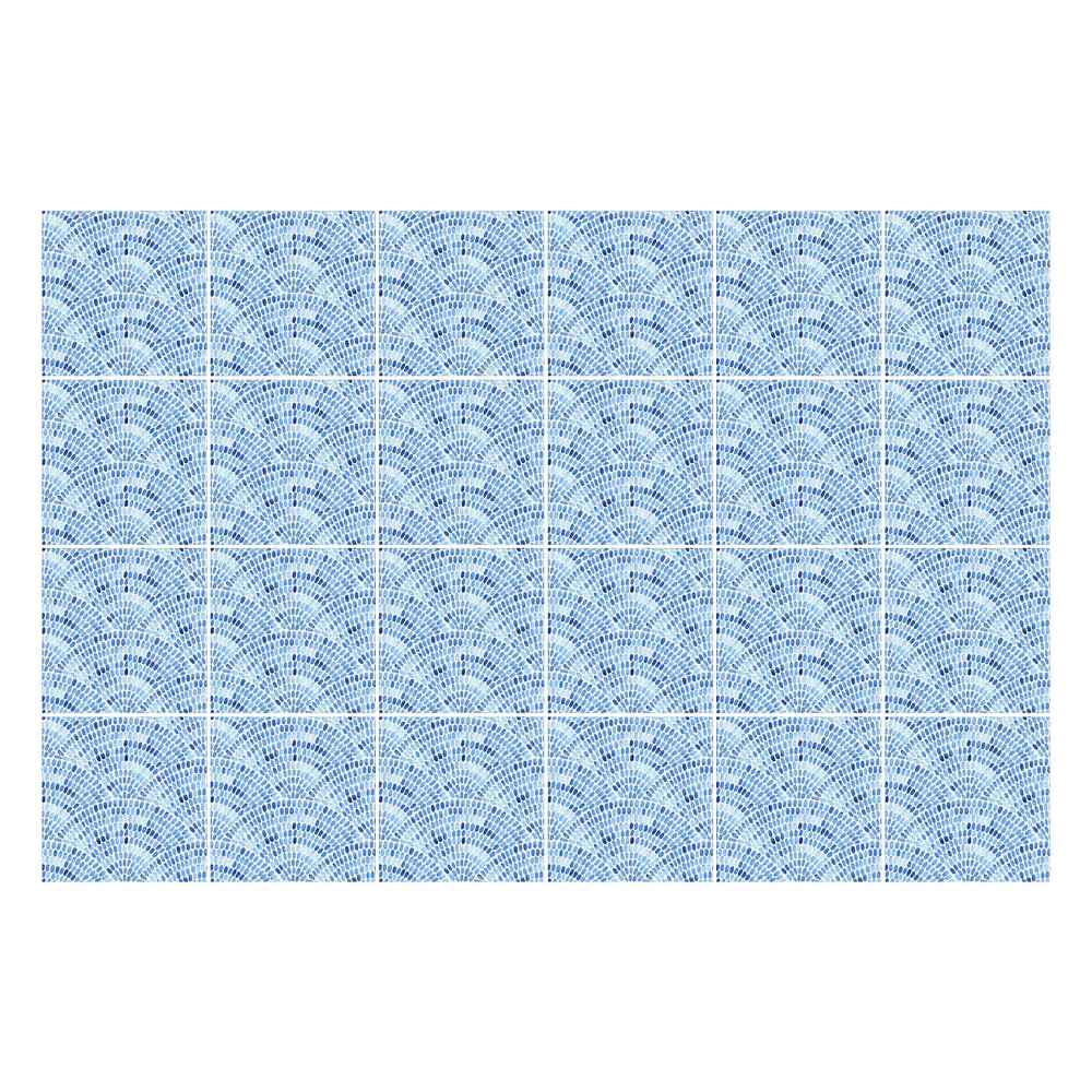 Autocolante gresie si faianta Aranjament valuri acuarela