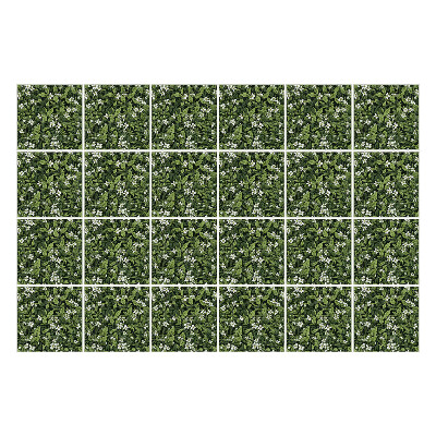 Autocolante gresie Frunze cu flori delicate