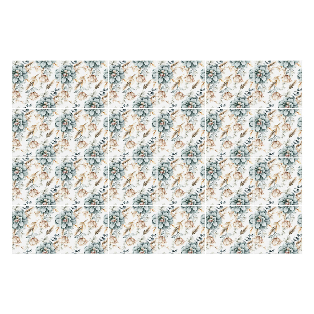 Autocolante gresie si faianta Motiv floral cu frunze