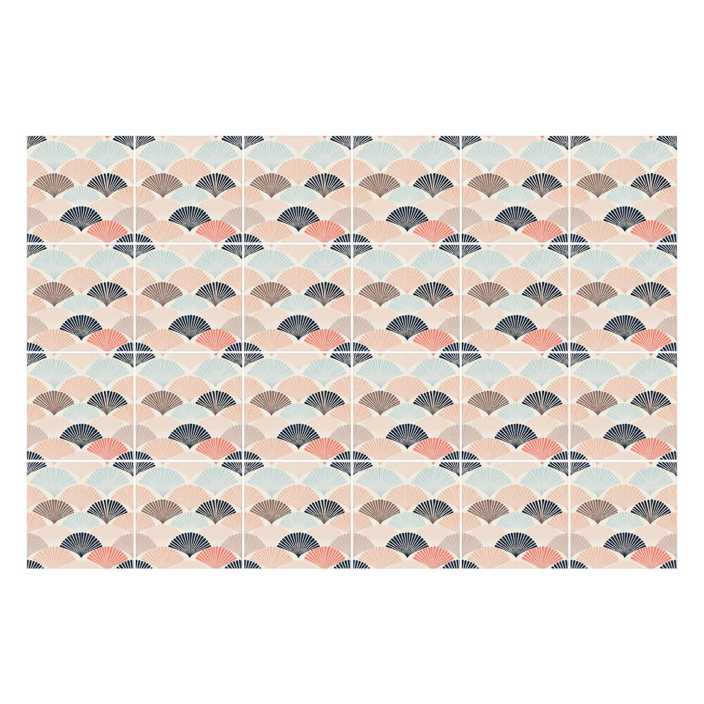 Autocolante pentru gresie Evantai pastel