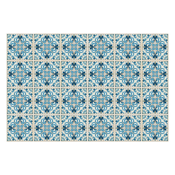 Autocolante pentru gresie Ornamente florale într-o plasă