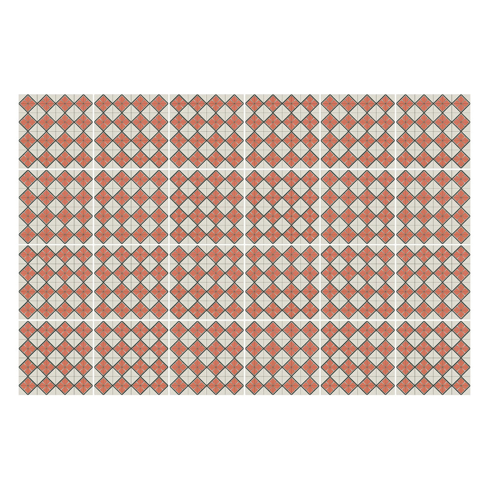 Autocolante pentru gresie Romburi și pătrate spațiale