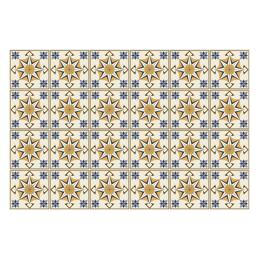 Autocolante gresie si faianta Stele însorite într-un model în carouri