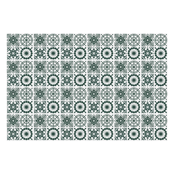 Autocolante gresie si faianta Flori și cercuri geometrice