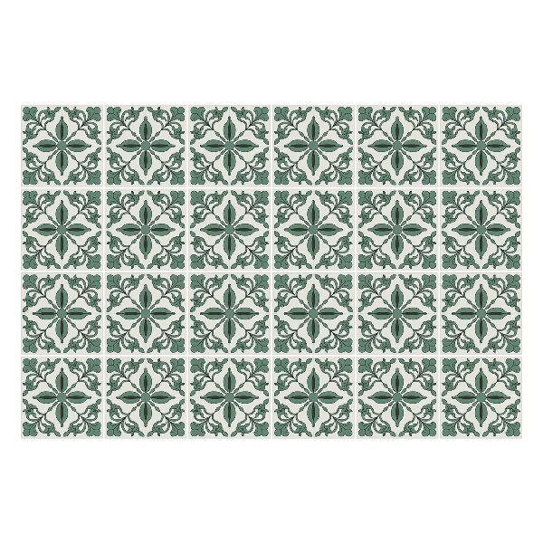 Autocolante pentru gresie Ornamente florale într-o plasă