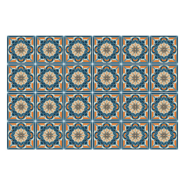 Autocolante gresie si faianta Motive florale într-o plasă