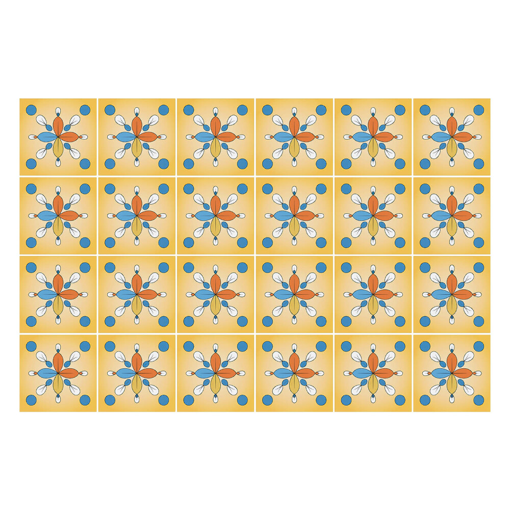 Autocolante pentru gresie Motiv floral cu puncte