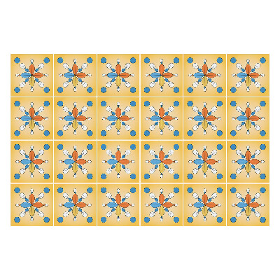 Autocolante pentru gresie Motiv floral cu puncte