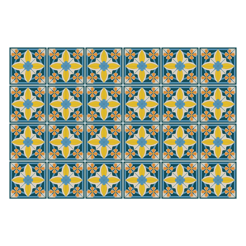 Autocolante gresie si faianta Motive florale într-o plasă