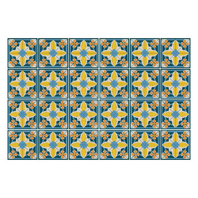 Autocolante gresie si faianta Motive florale într-o plasă