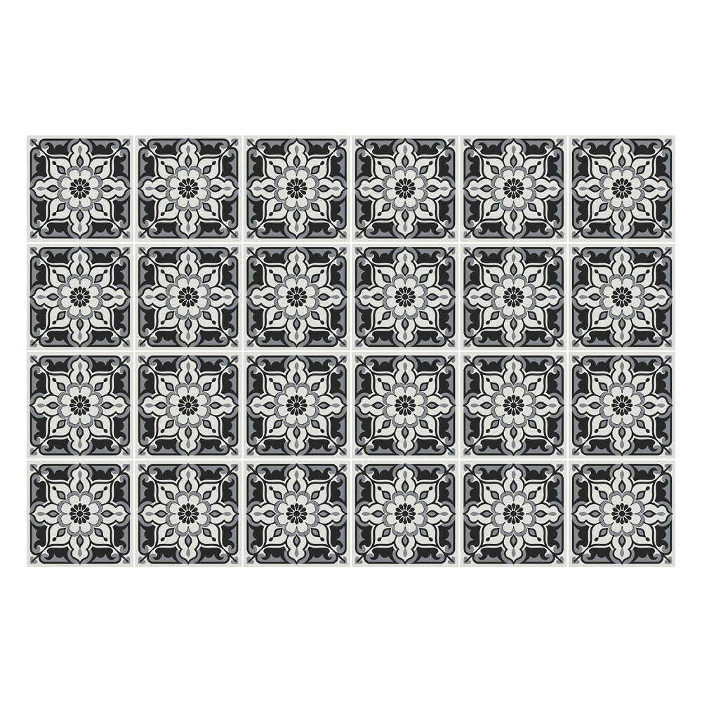 Autocolante gresie Motiv floral într-o plasă