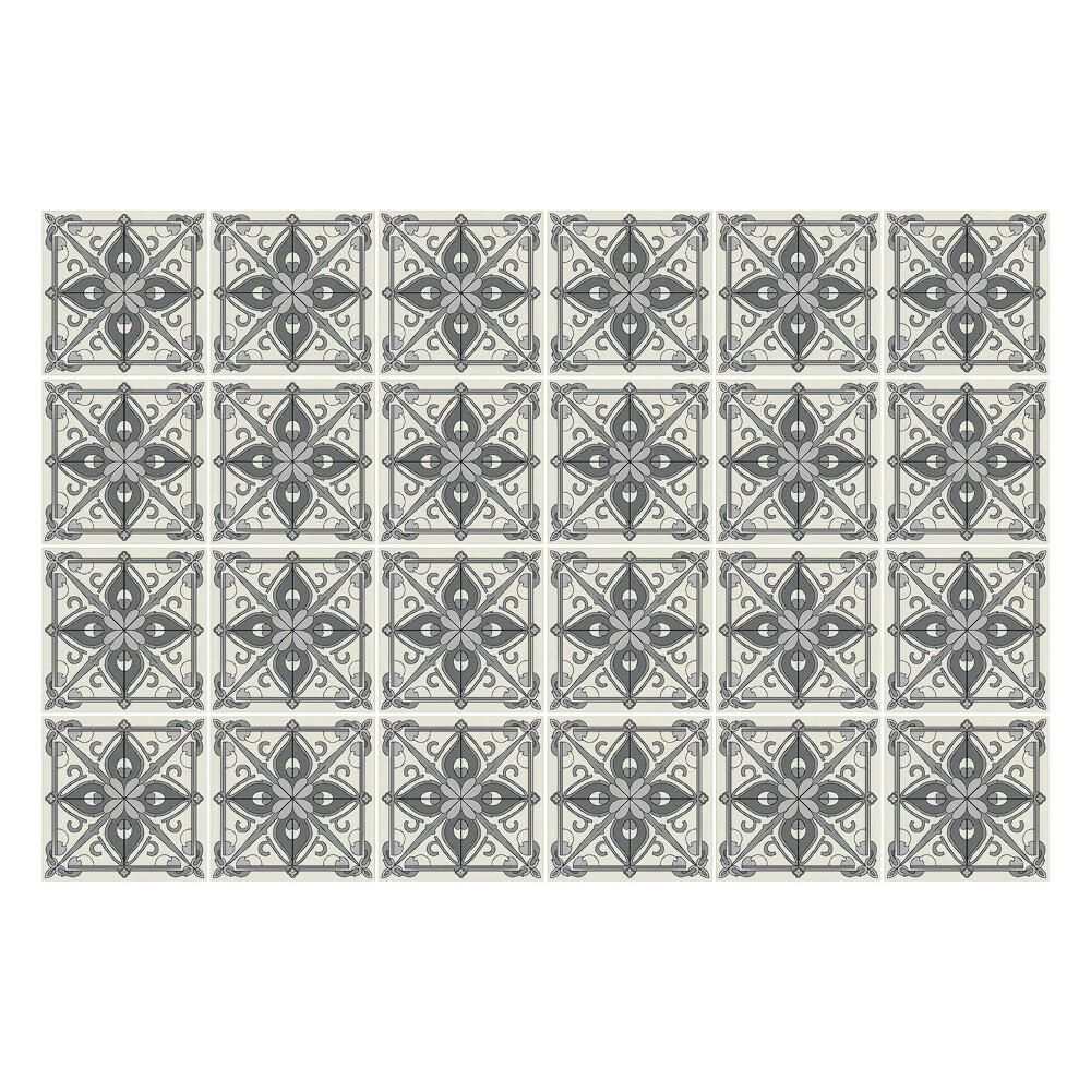 Autocolante pentru gresie Flori împletite într-o plasă