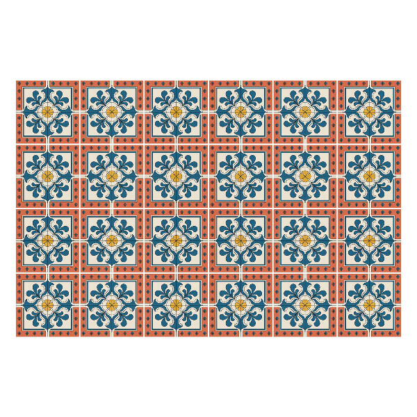 Autocolante gresie si faianta Motive florale în pătrate