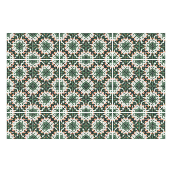 Autocolante pentru gresie Motive florale în simetrie