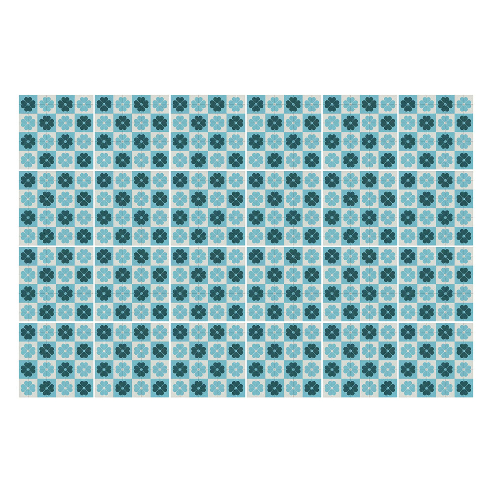 Autocolante pentru gresie Mozaic din flori mici