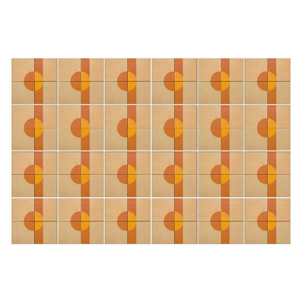 Autocolante pentru gresie Cercuri și dreptunghiuri geometrice