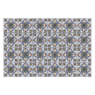 Autocolante pentru gresie Ornamente florale într-o plasă