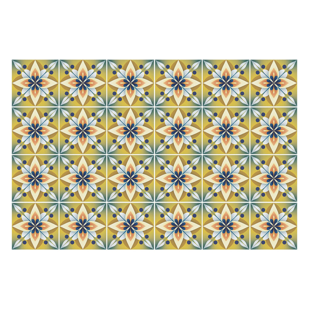 Autocolante gresie Motive vibrante în grilă