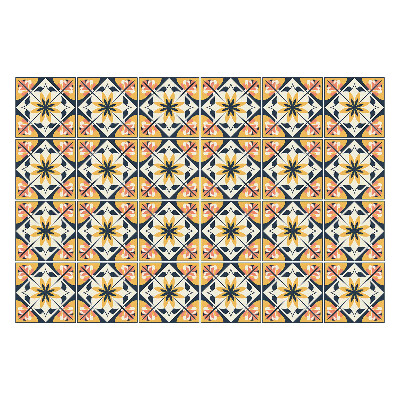 Autocolante pentru gresie Simetrii florale în aranjament