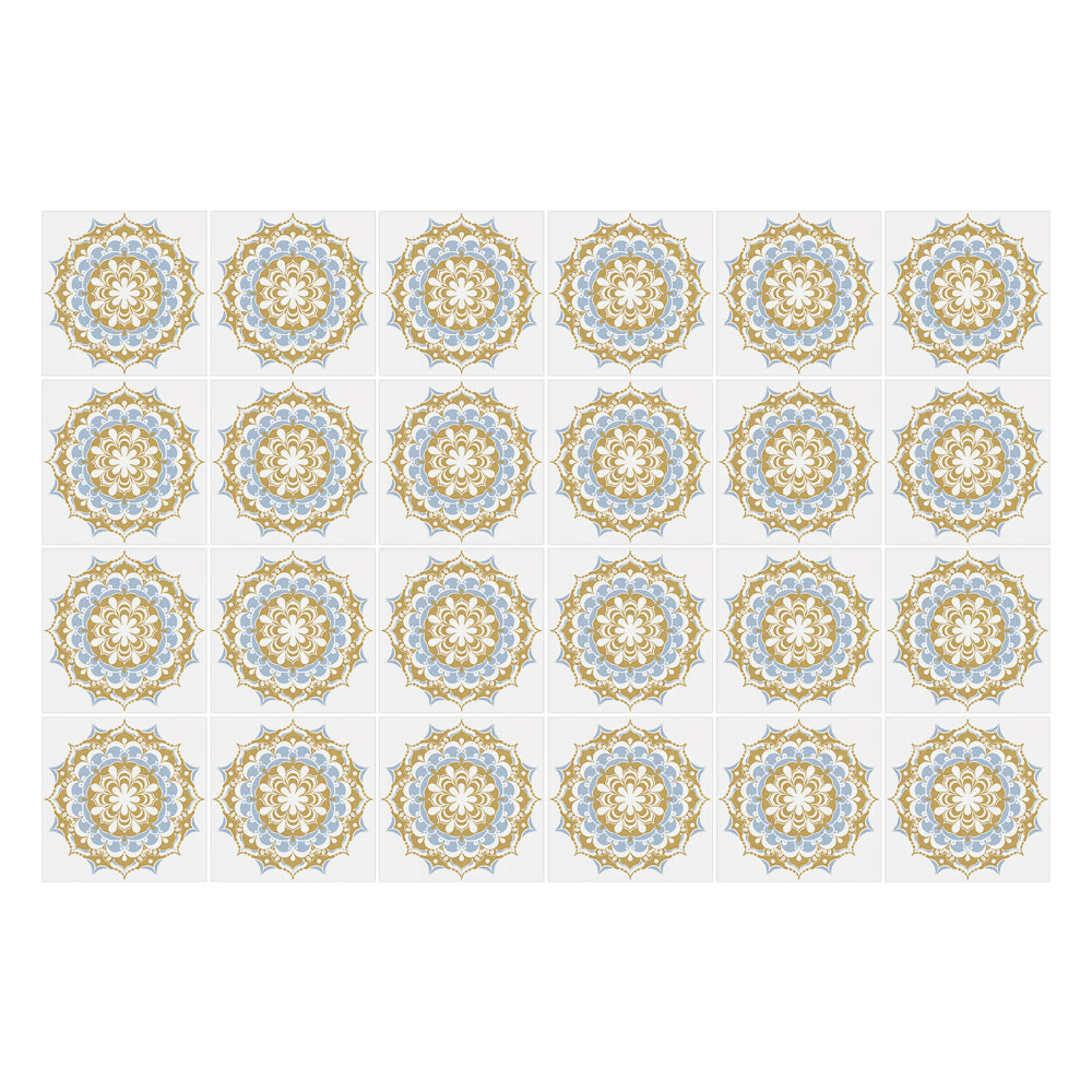 Autocolante pentru gresie Mandala cu flori