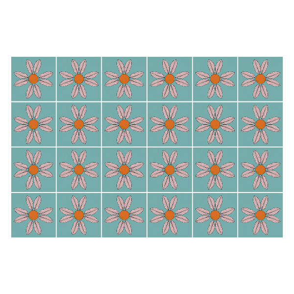 Autocolante gresie si faianta Motive florale în aranjament