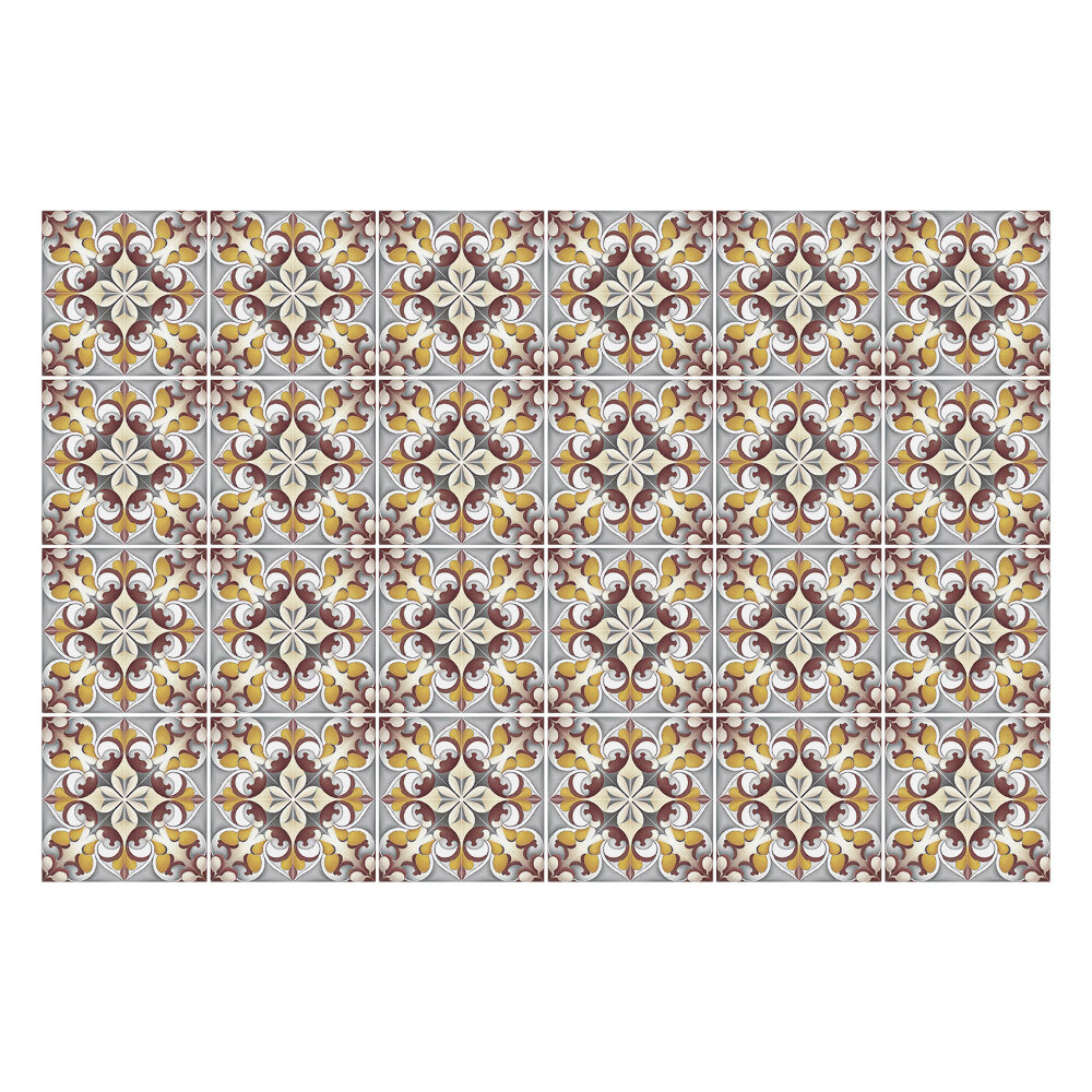 Autocolante gresie Aranjament de ornamente florale