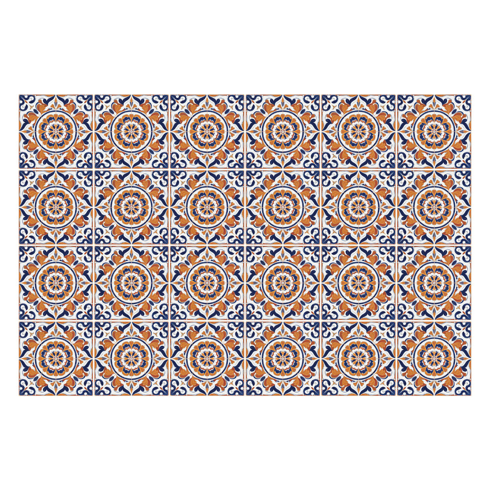 Autocolante pentru gresie Ornamente florale în aranjament