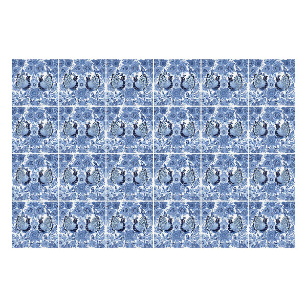 Autocolante gresie Motive florale cu fluturi