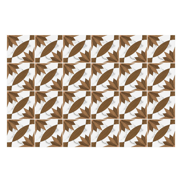 Autocolante pentru gresie Lemn cu marmură