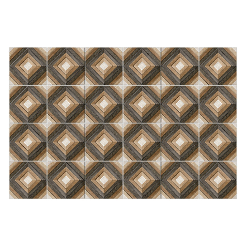 Autocolante pentru gresie Grilă de forme din lemn