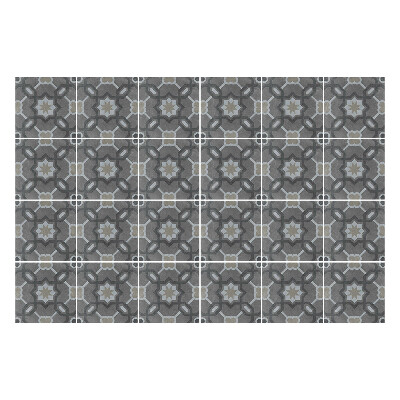 Autocolante pentru gresie Flori și stele geometrice