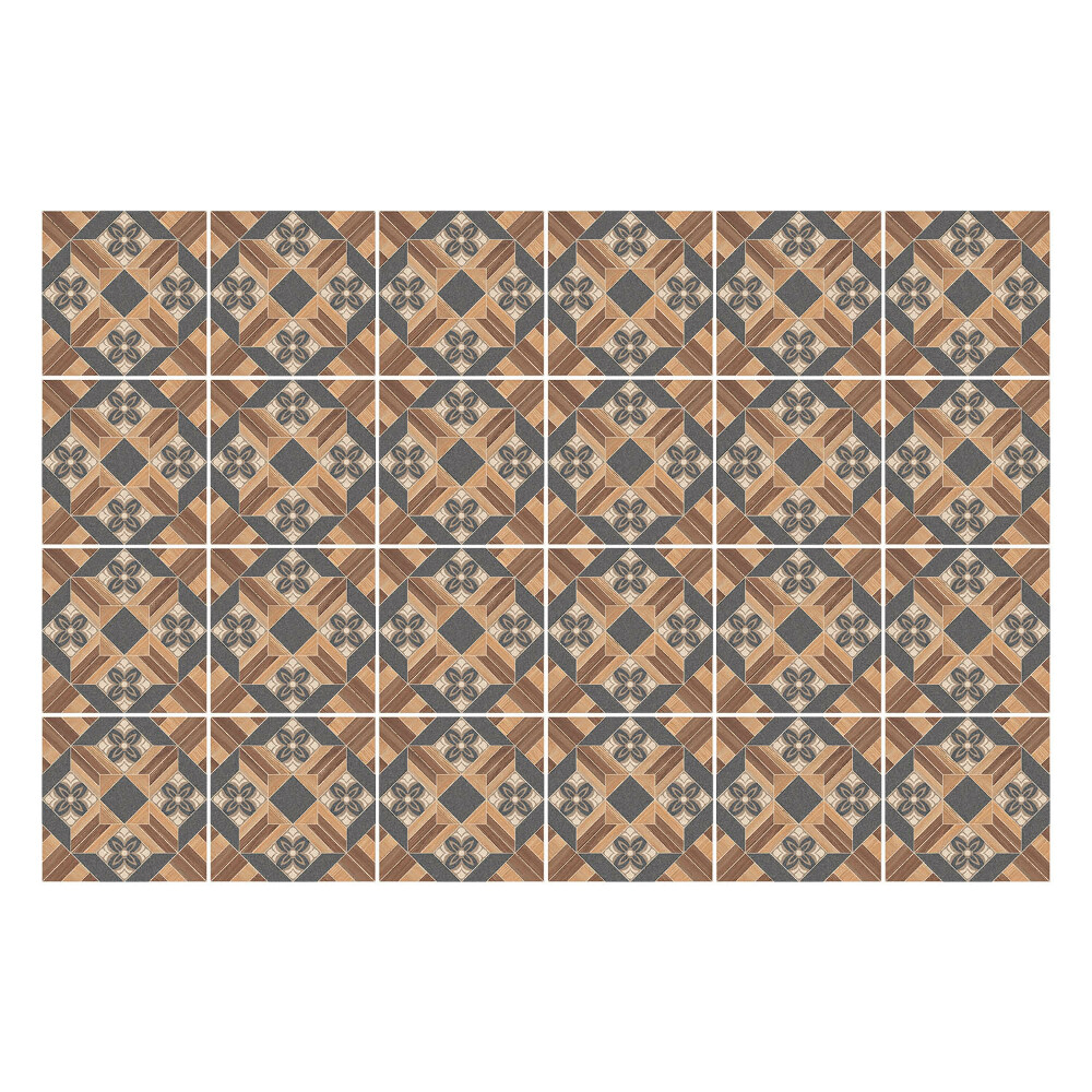 Autocolante gresie Motive din lemn în simetrie