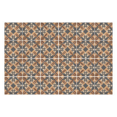 Autocolante gresie Motive din lemn în simetrie