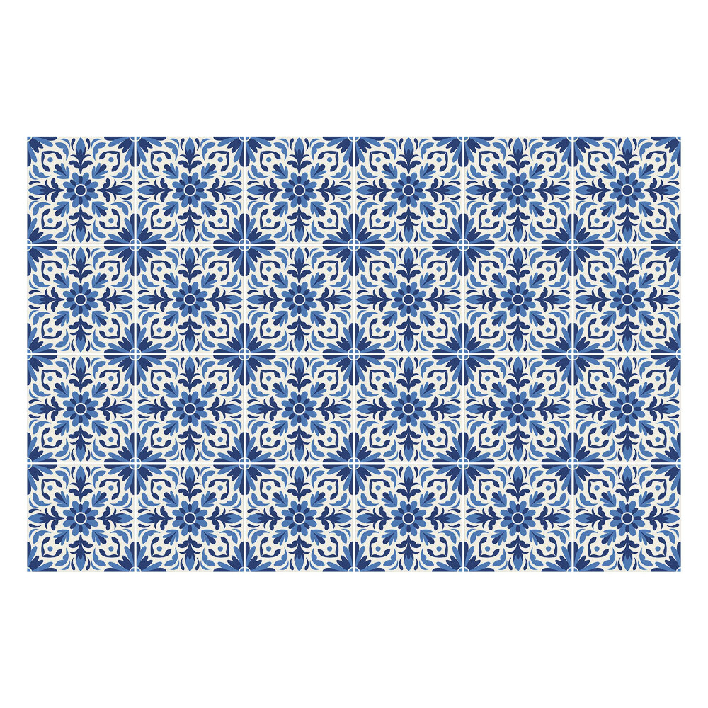 Autocolante pentru gresie Motiv floral într-o plasă