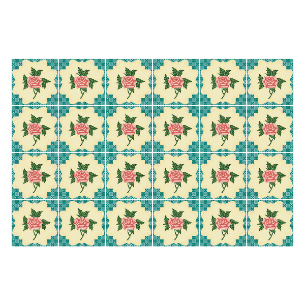 Autocolante gresie Flori retro vintage